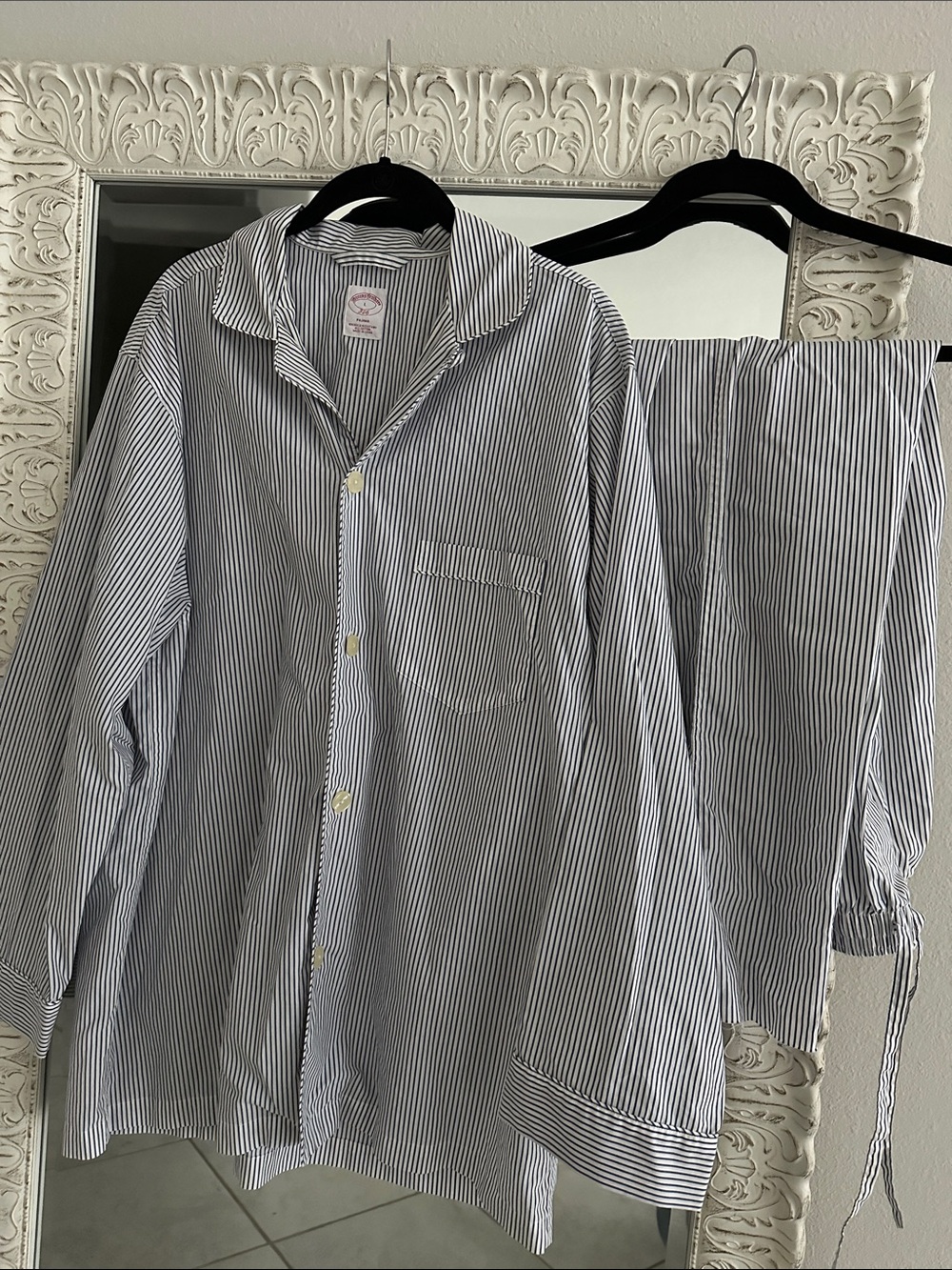 Brooks Brothers Blue and White Striped PJ Set